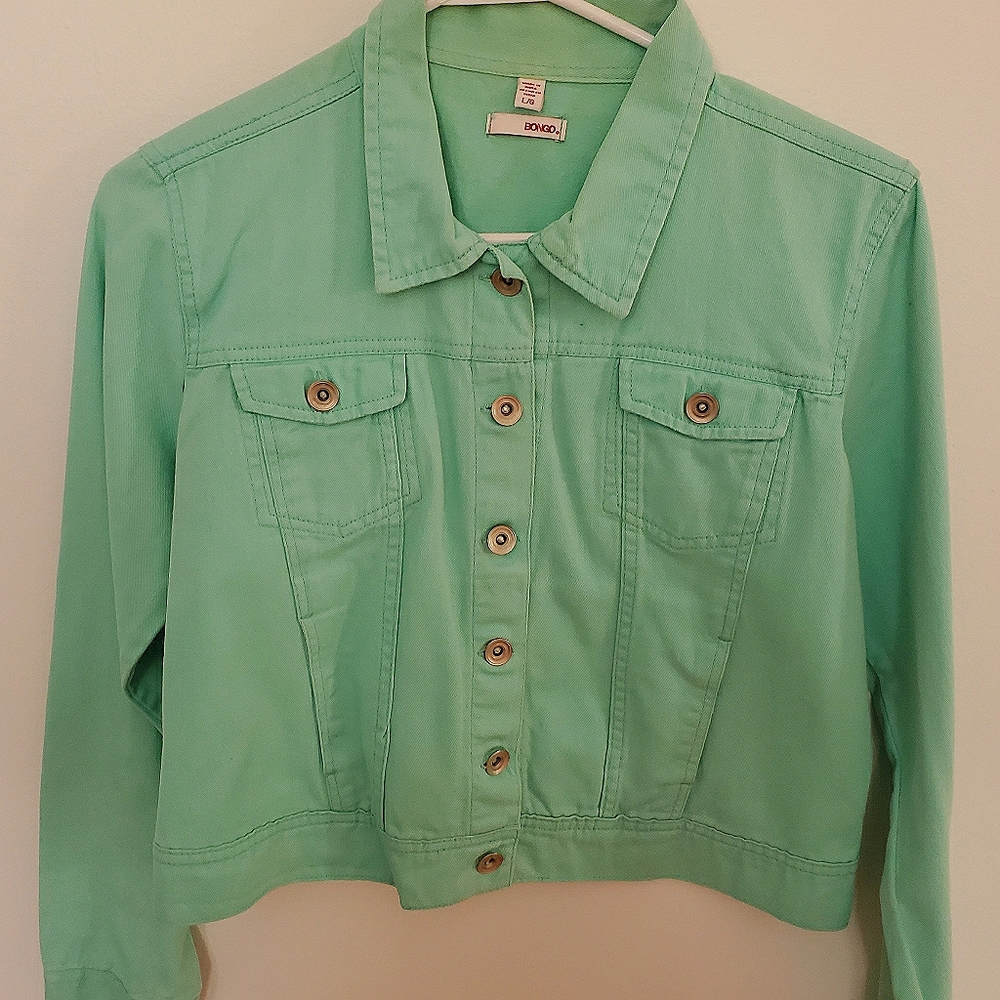 Mint Green Denim Jacket